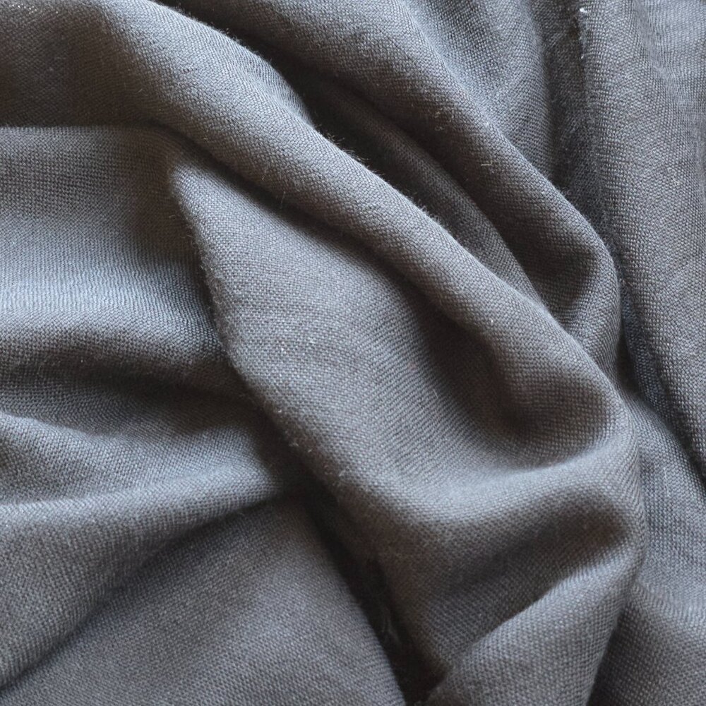 NWOT Lightweight Woven Black Wool Scarf - Picture 8 of 8